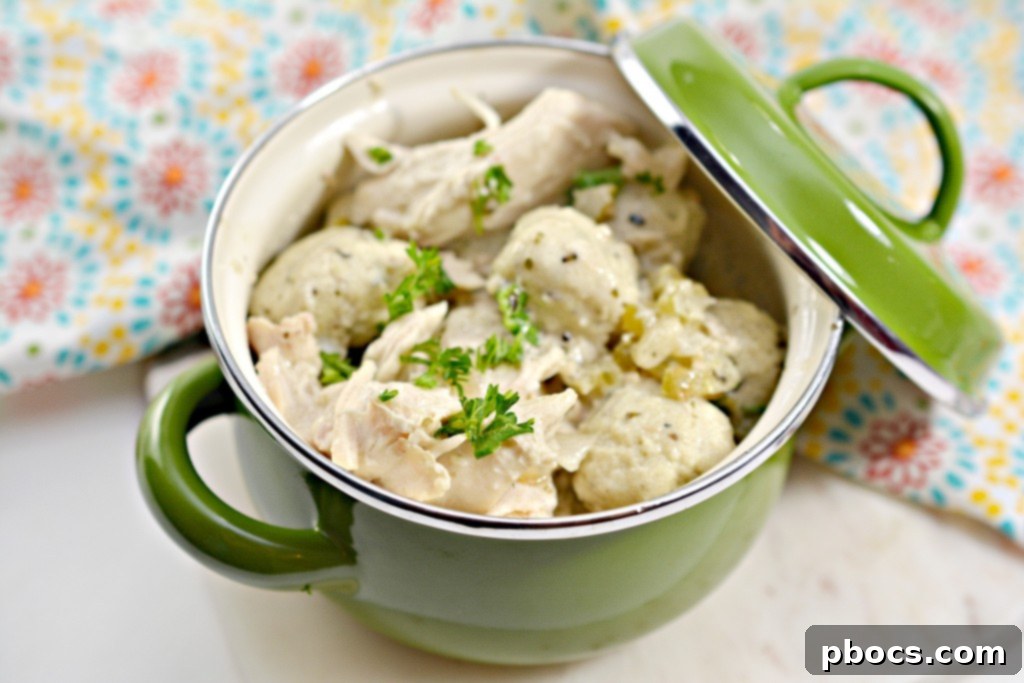Delicious Low-Carb Chicken & Dumplings with Creamy Broth
