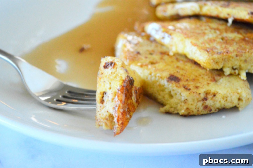 Close-up of Eggnog Keto French Toast with melting butter