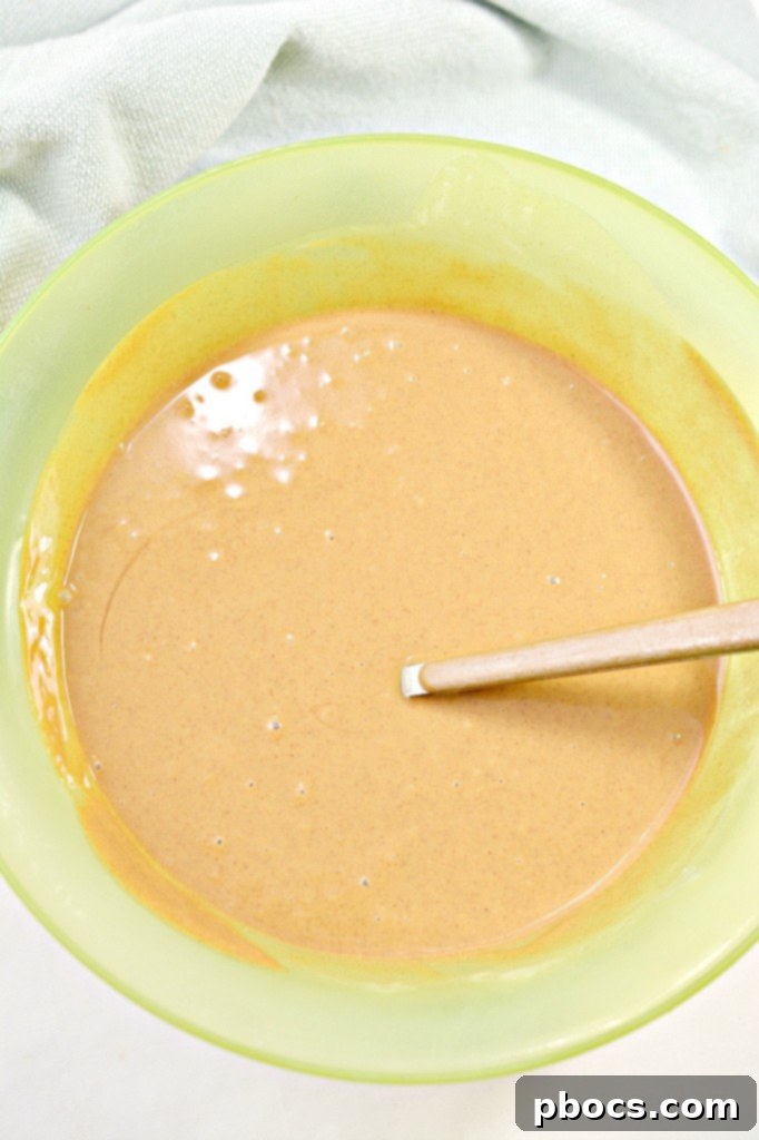 Peanut butter and butter melting in a bowl