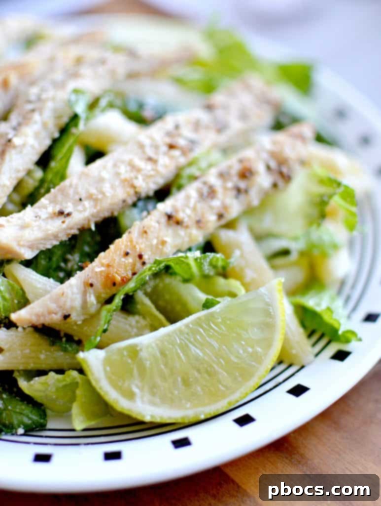 Lively Lime Chicken Pasta Salad 2 Close-up of Tangy Lime Chicken Pasta Salad for Pinterest