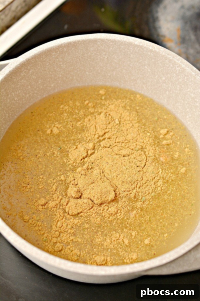 Combining broth ingredients for keto miso ramen