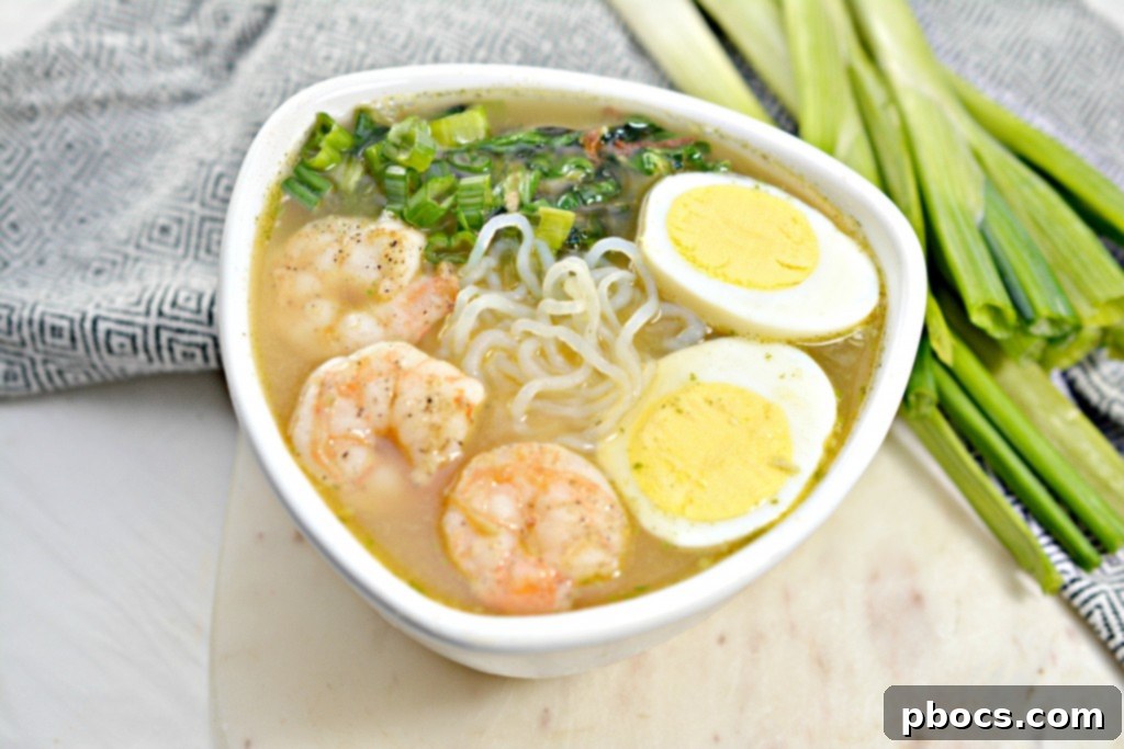 Creamy keto miso ramen soup ready to be served