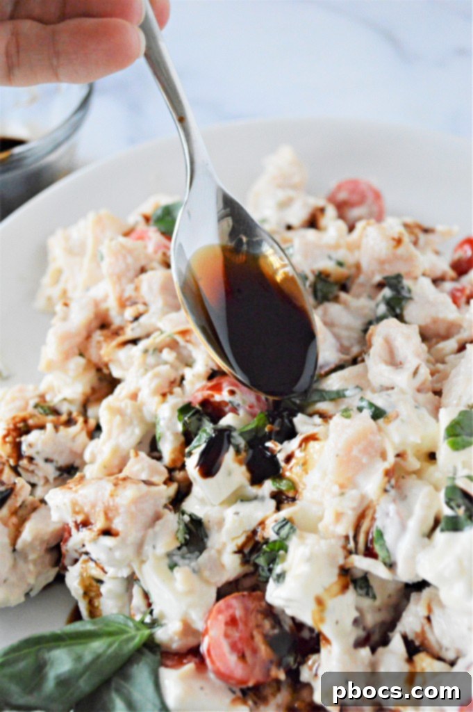 Keto Caprese Chicken Salad 13 Reducing balsamic vinegar for glaze