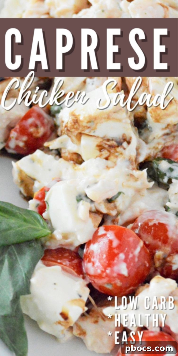 Keto Caprese Chicken Salad 14 Pin for later: Low Carb Caprese Chicken Salad #lowcarbcapresesalad #chickensalad #capresesalad