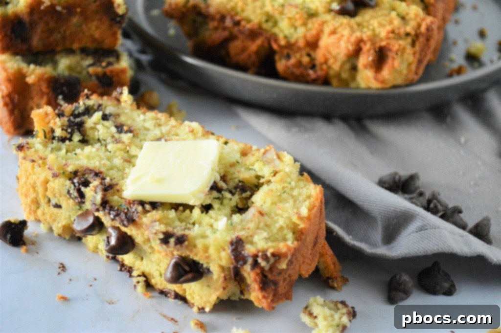 Low Carb Chocolate Chip Zucchini Bread muffins and slices