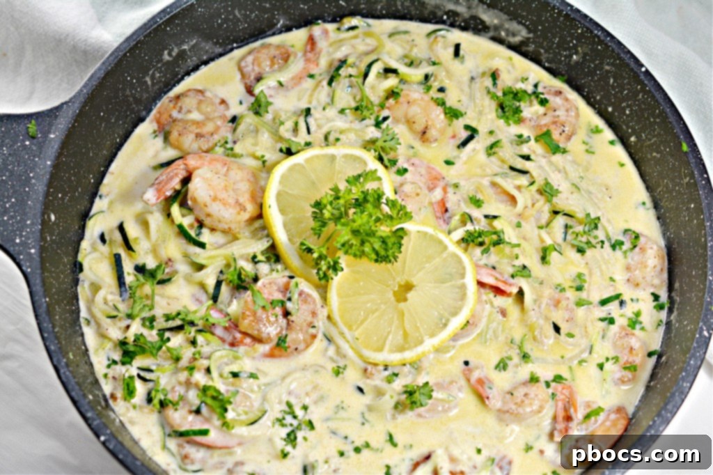Cajun-Spiced Shrimp with Creamy Zoodle Alfredo 6 Keto Cajun Shrimp and Zoodles Alfredo