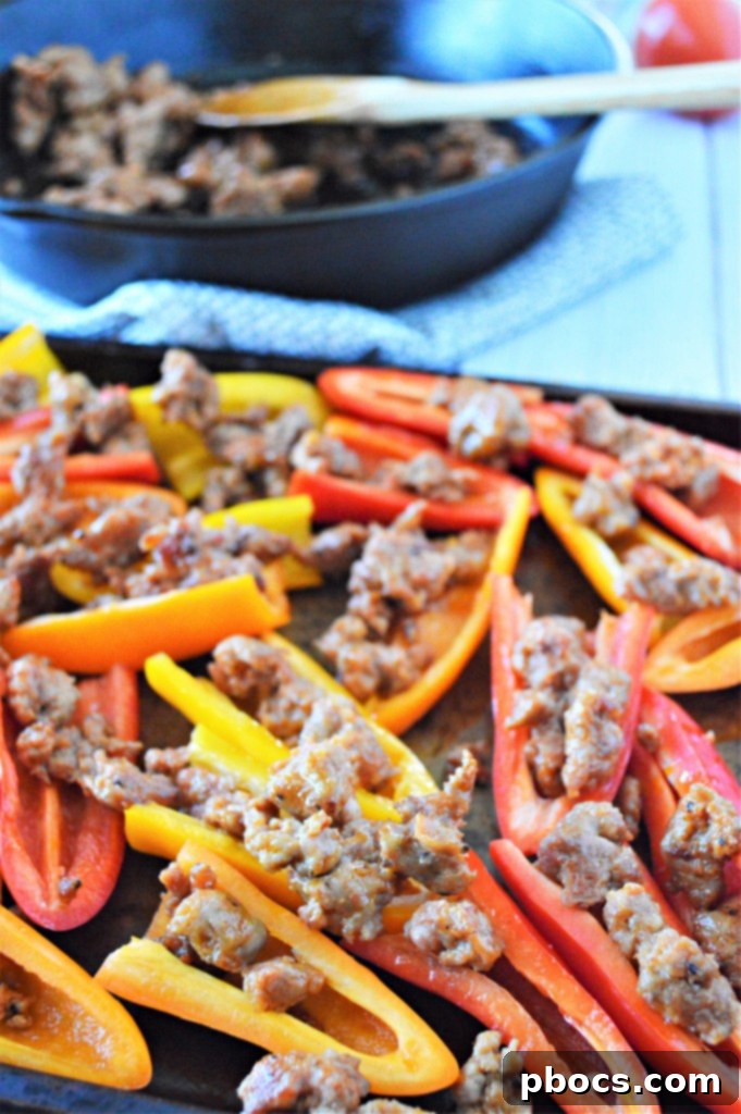 Stuffed Bell Pepper Nachos 10 Bell peppers fully topped with chorizo, a blend of cheeses, chopped tomato, onion, and jalapeno slices