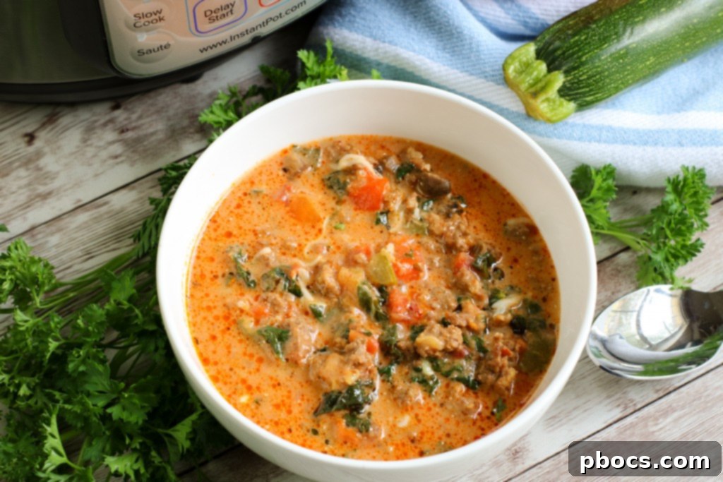 Storing Instant Pot Low Carb Pizza Soup in freezer bags