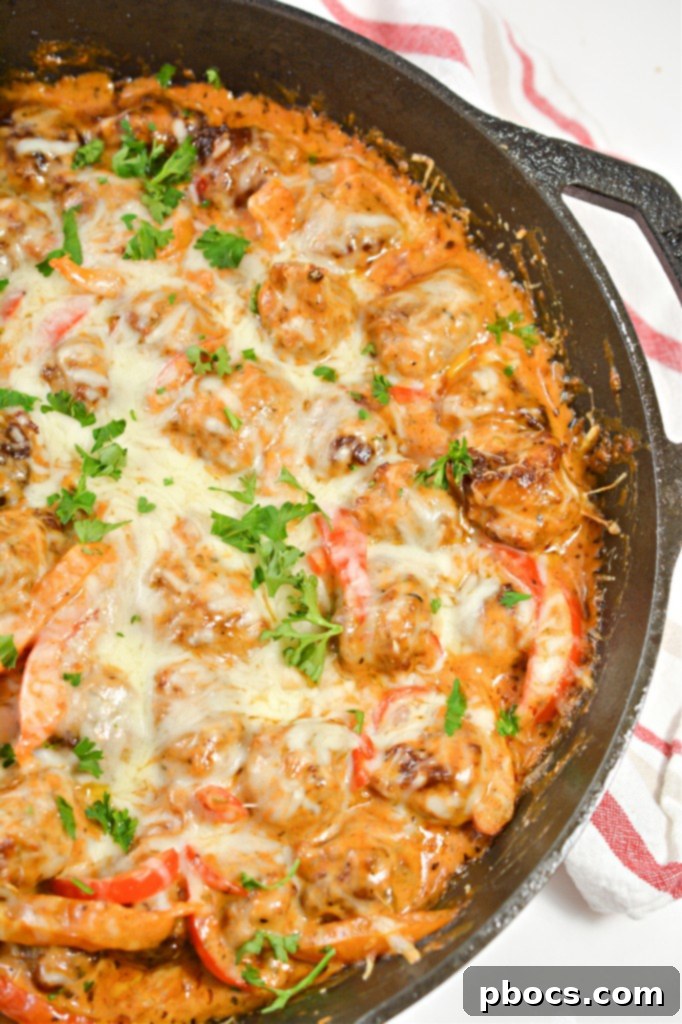 Keto Cheesy Sausage & Peppers - Main Dish