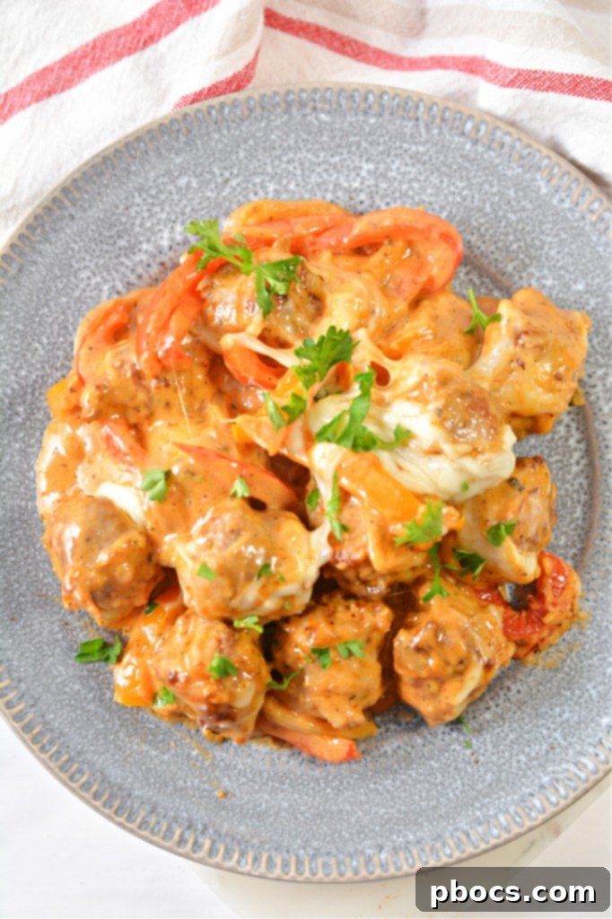 Keto Cheesy Sausage & Peppers - Ingredients Ready