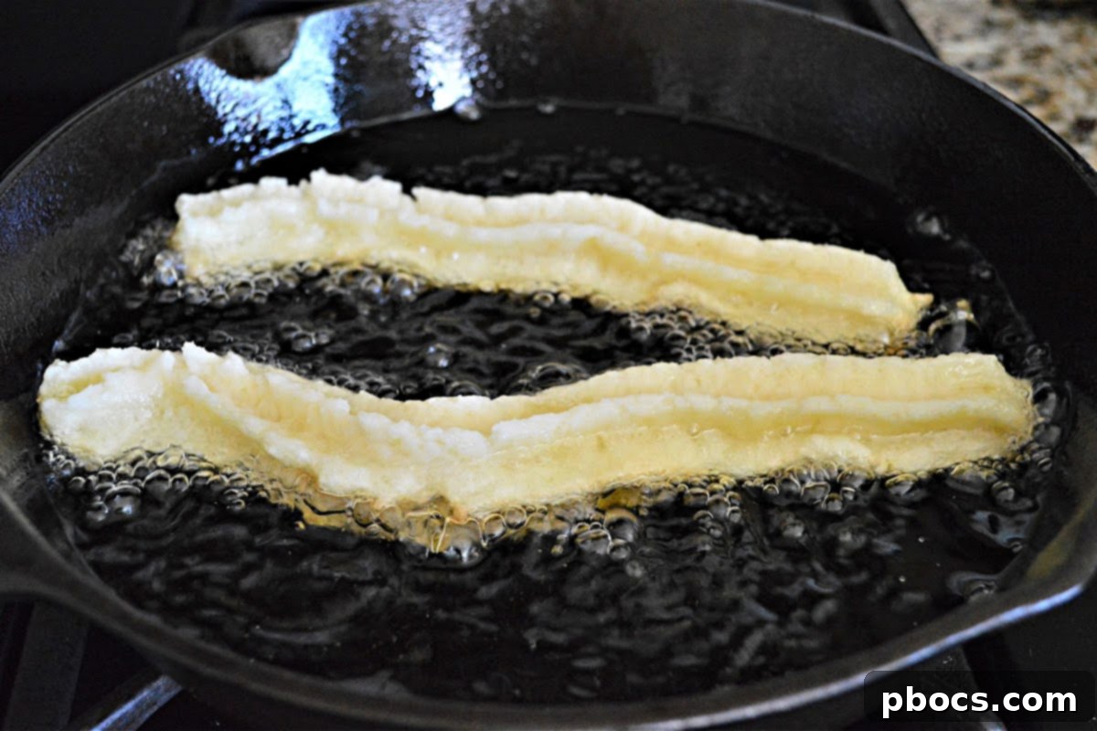 Oil heating in a large skillet