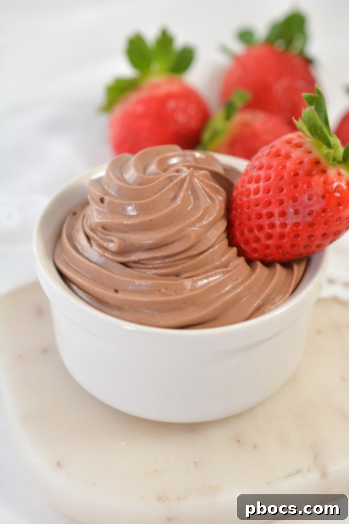 Keto Chocolate Mousse served in a glass