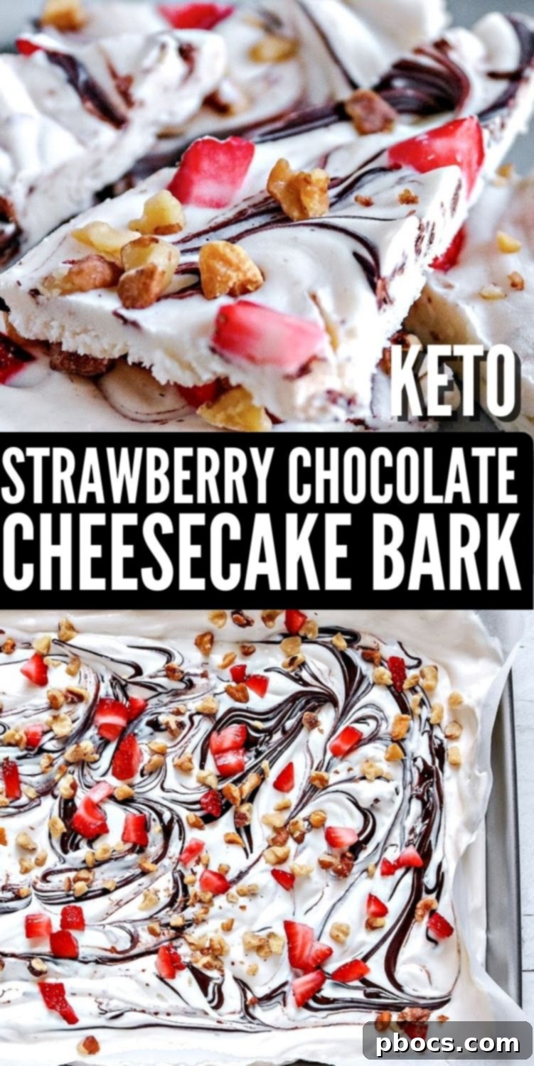Pin for later: Keto Strawberry Chocolate Cheesecake Bark
