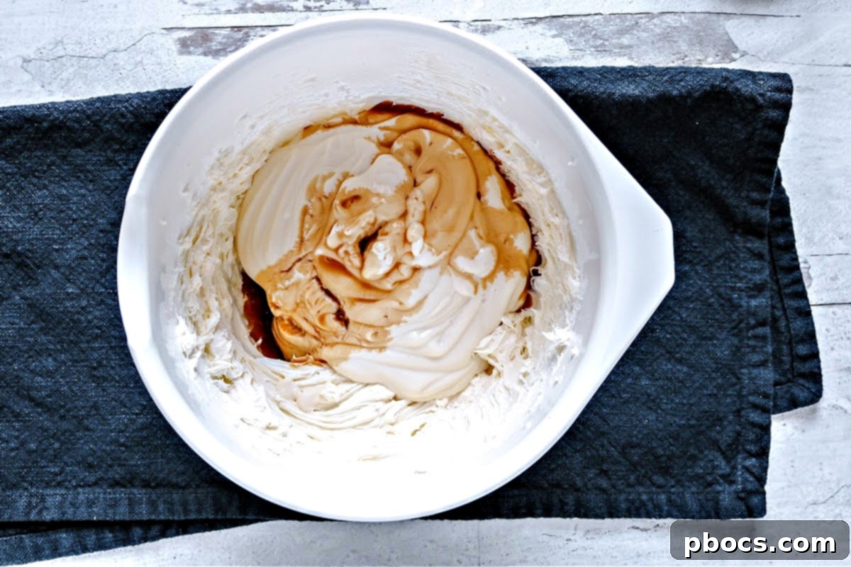 Step 2: Mix cream cheese and powdered sugar