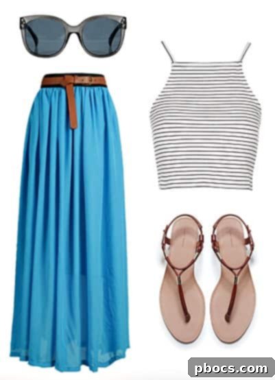 Maxi Skirt Styled Three Ways - Elegant Striped Tank Top Look