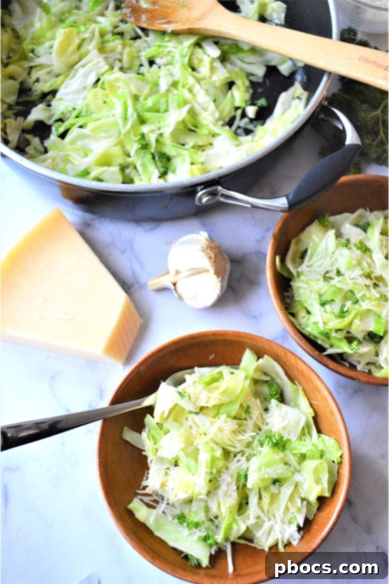 Delicious Garlic Butter Cabbage Stir Fry with fresh parsley