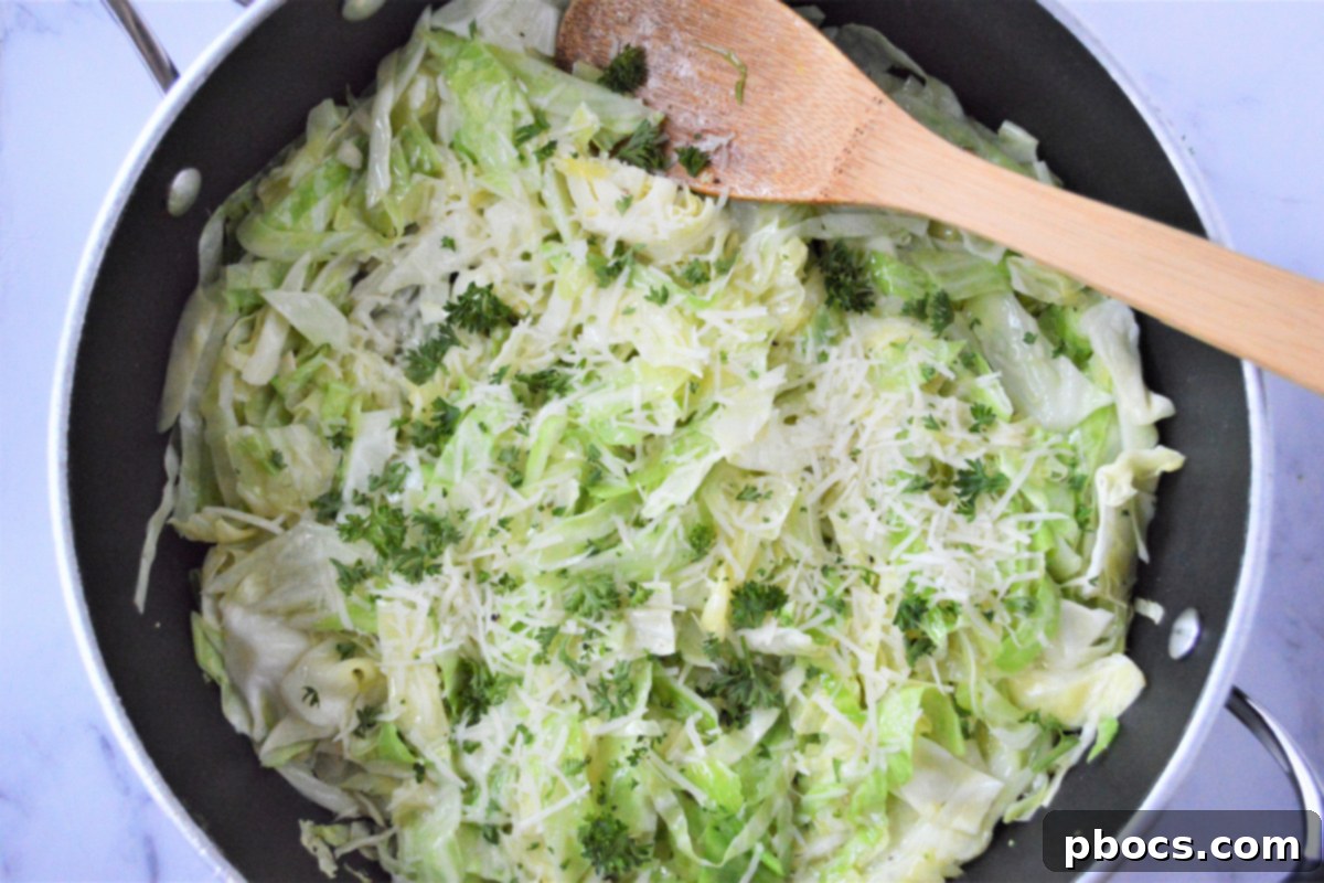 Seasoning the cabbage stir fry with salt and pepper