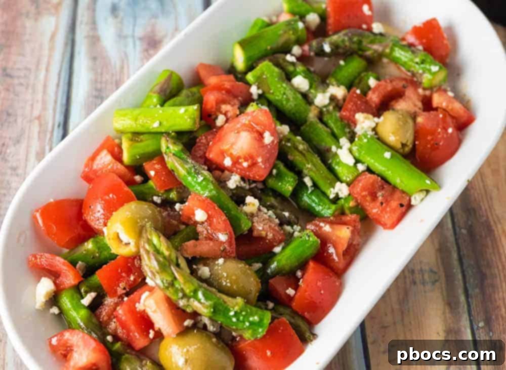 Zesty Asparagus Salad 3 Above view of bright and beautiful Lemon Asparagus Salad