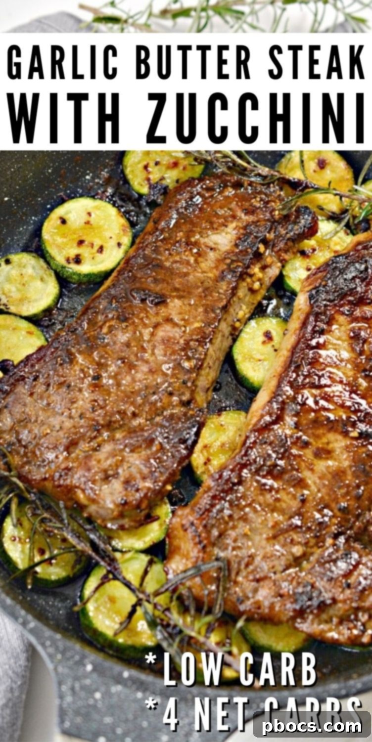 Sizzling Garlic Butter Steak with Roasted Zucchini 2 Keto Garlic Butter Steak With Zucchini