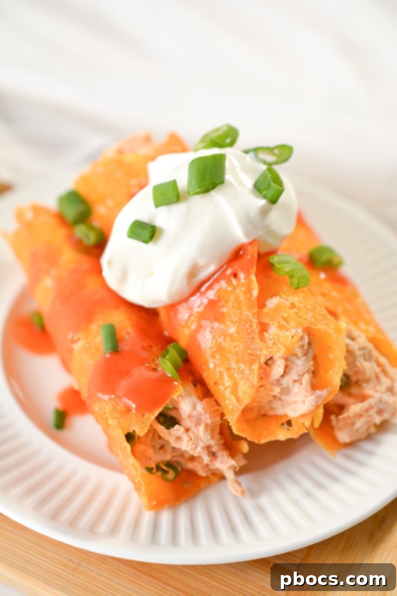 Cheesy Keto Chicken Enchilada Pinwheels 7 Prepared Keto Chicken Enchilada Roll Ups in a serving dish