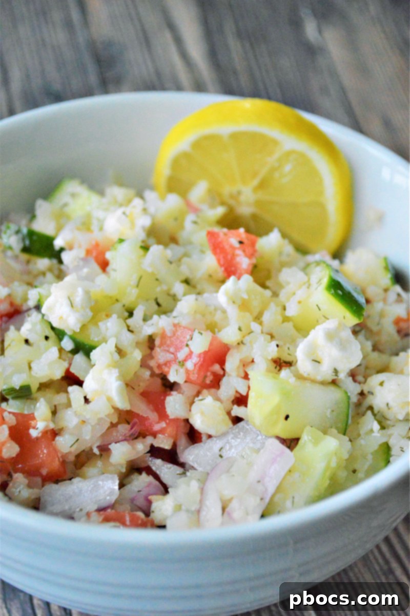 Tangy Keto Greek Cauliflower Rice 2 Keto Greek Cauliflower Rice