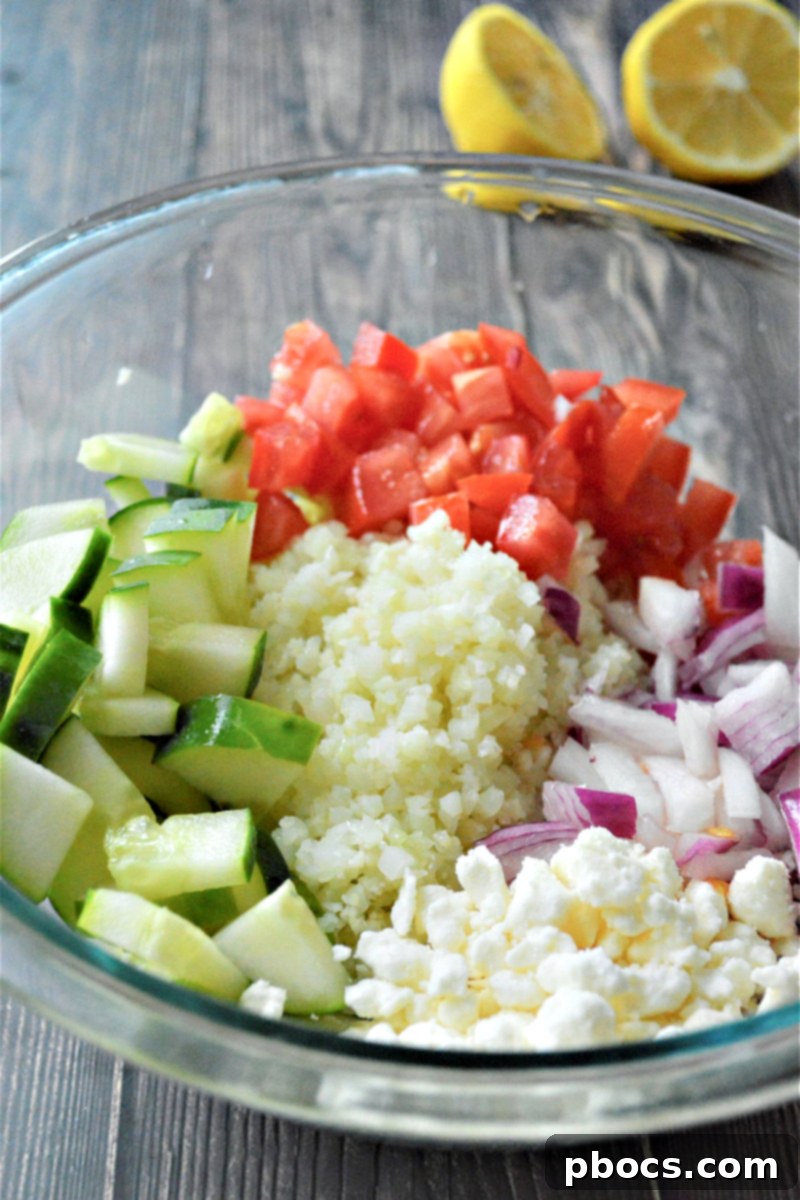 Tangy Keto Greek Cauliflower Rice 4 Keto Greek Cauliflower Rice