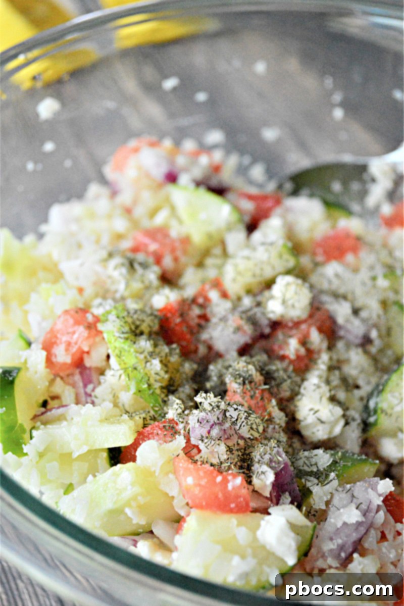 Tangy Keto Greek Cauliflower Rice 9 Keto Greek Cauliflower Rice