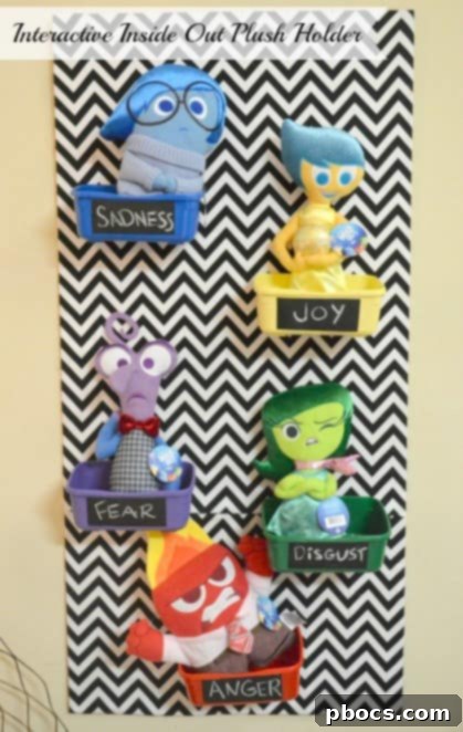 Craft Your Emotion Plush Storyboard 5 DIY Inside Out plush holder mounted on a wall