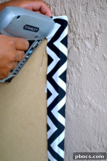 Craft Your Emotion Plush Storyboard 9 Stapling fabric onto wood panel