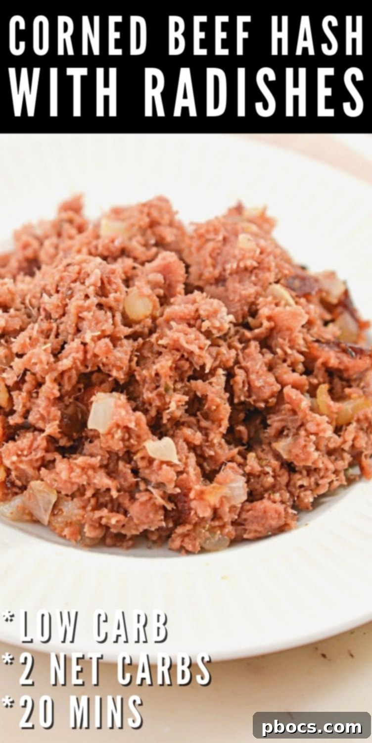 Savory Keto Corned Beef Hash with Crisp Radishes 7 Keto Corned Beef Hash With Radishes for Pinterest