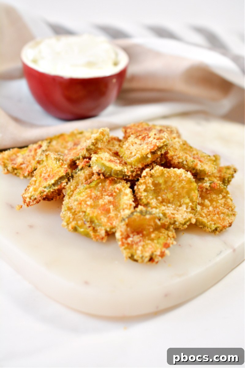 Crispy Air Fryer Pickle Chips in the basket