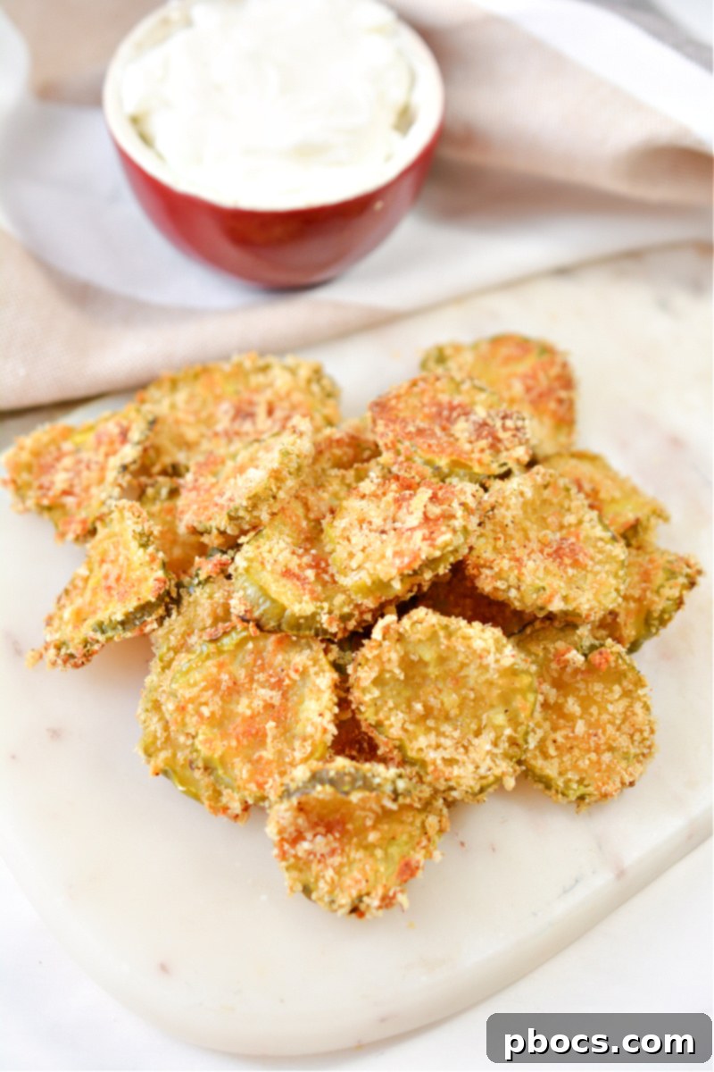 Air Fryer Pickle Chips with dipping sauce