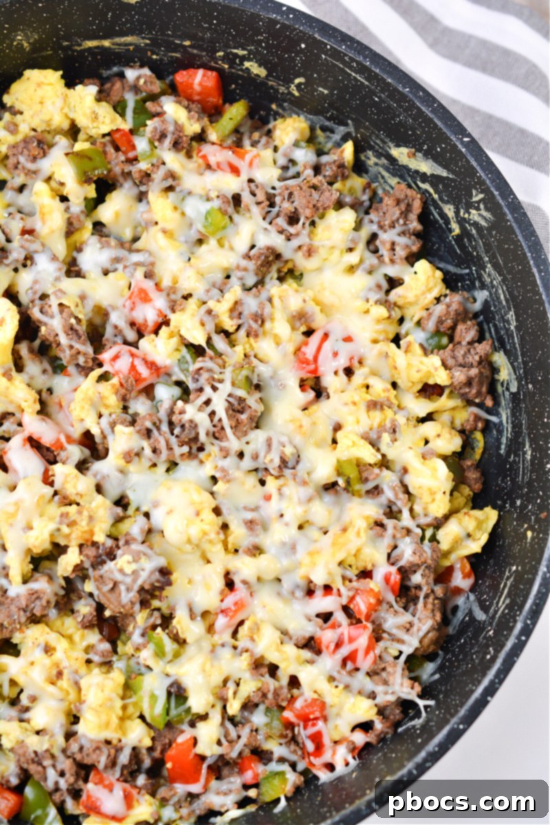 Sizzling Keto Skillet Morning 2 Hearty Keto Breakfast Skillet with Ground Beef and Eggs