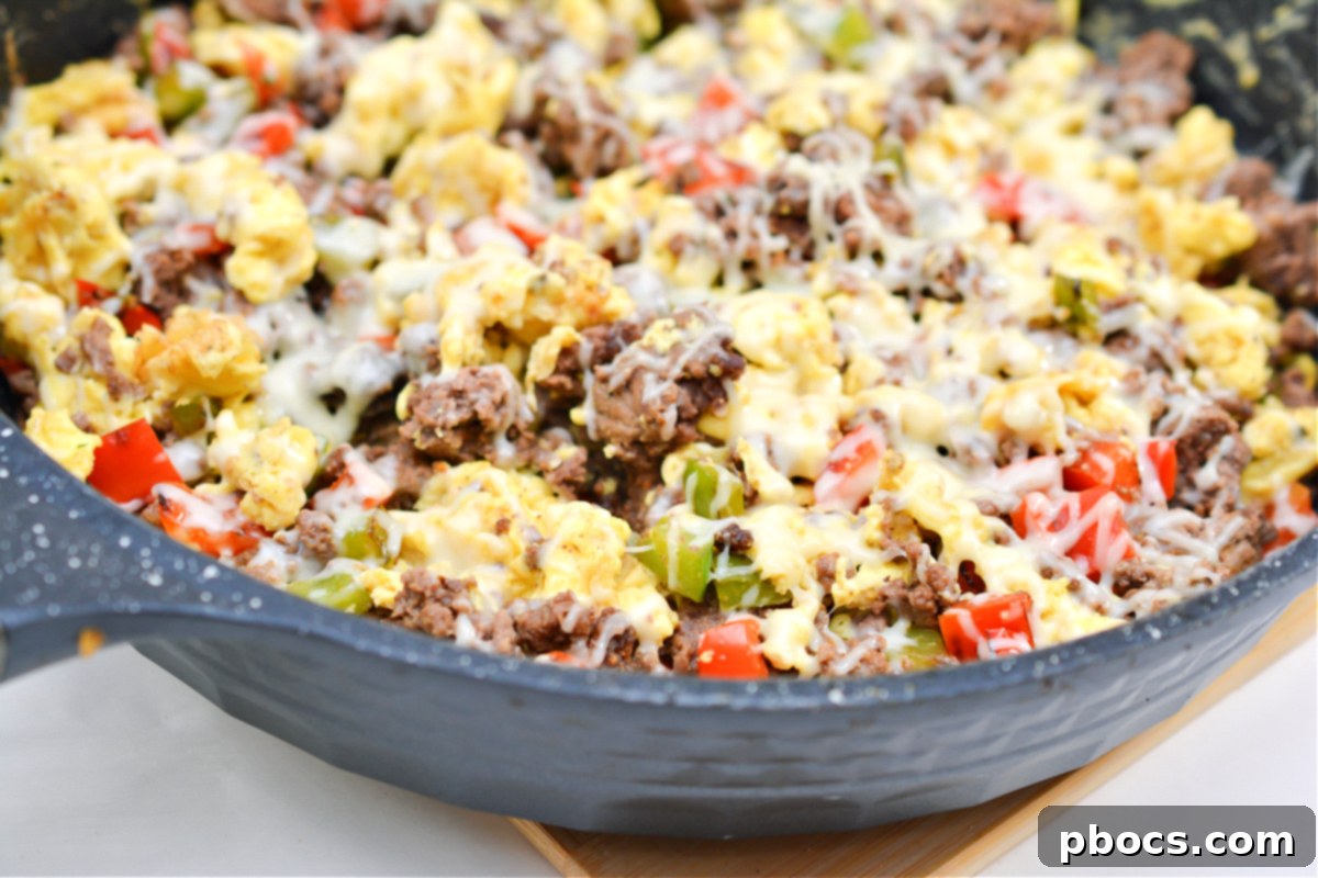 Sizzling Keto Skillet Morning 3 Keto Breakfast Skillet with colorful bell peppers