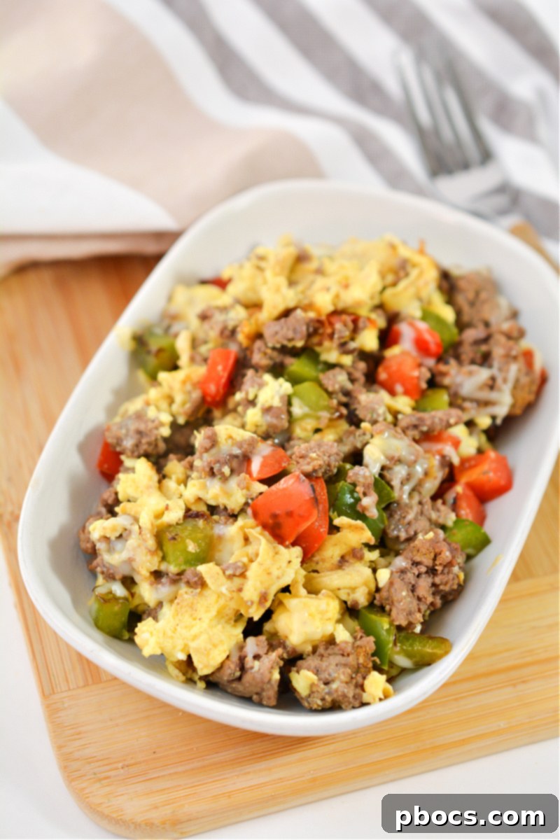 Sizzling Keto Skillet Morning 6 Keto Bacon and Egg Casserole in a serving dish