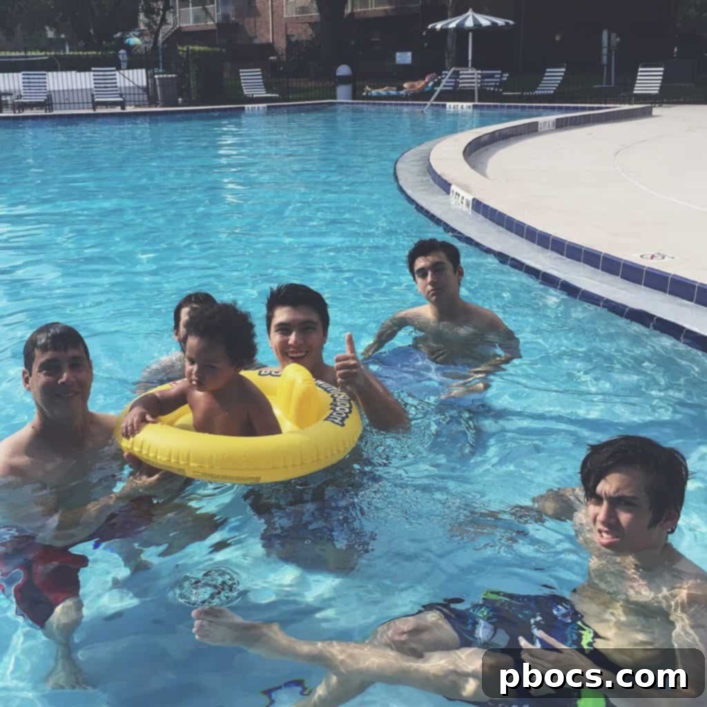 An aesthetically filtered image of a refreshing swimming pool, perfect for a summer Fourth of July party.