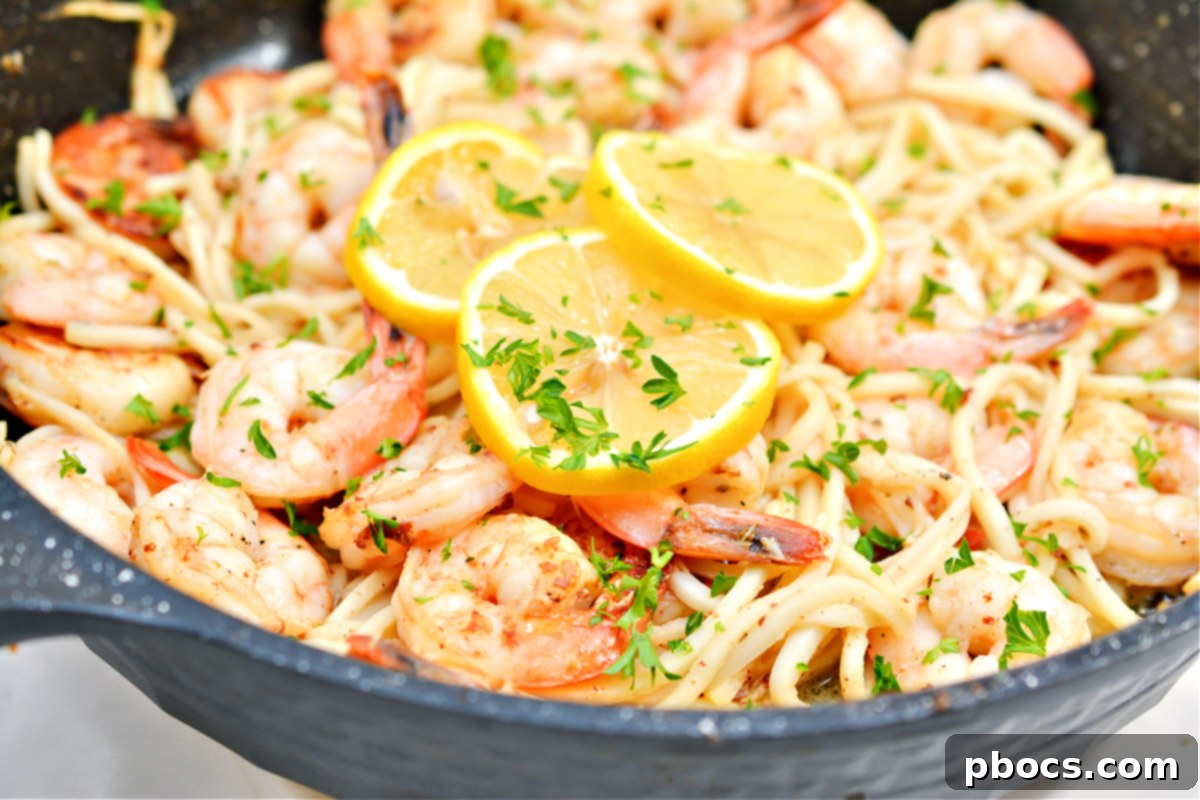 Effortless Keto Shrimp Scampi 16 Finished Keto Shrimp Scampi served with parsley and lemon