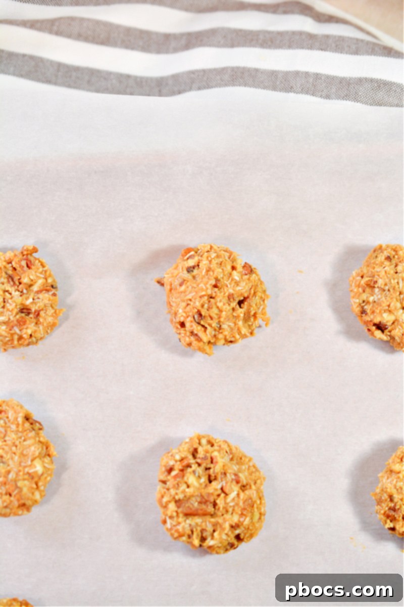 Step 3: Place cookies on a parchment-lined baking sheet and chill for 1-2 hours