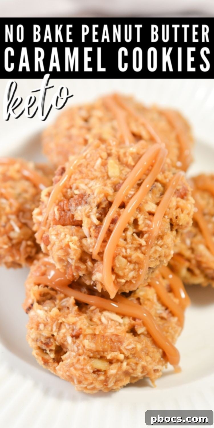 Pin this Keto Peanut Butter Caramel Cookies recipe for later