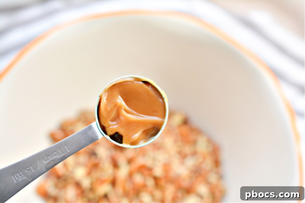 Step 1: Mix together all ingredients for Keto Peanut Butter Caramel Cookies