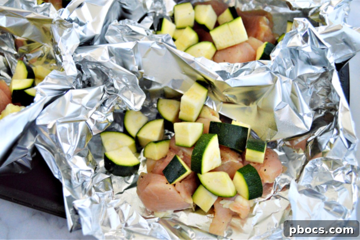 Step 2: Chopped zucchini for Garlic Butter Chicken Foil Packets