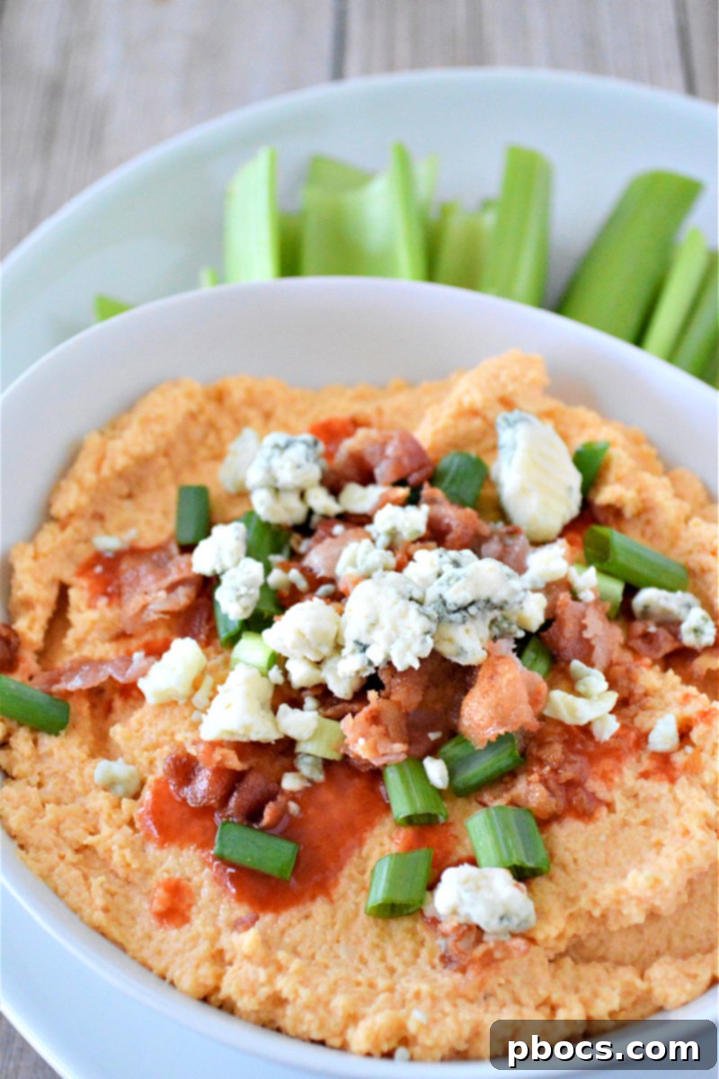Spicy Low-Carb Buffalo Cauliflower Hummus Dip
