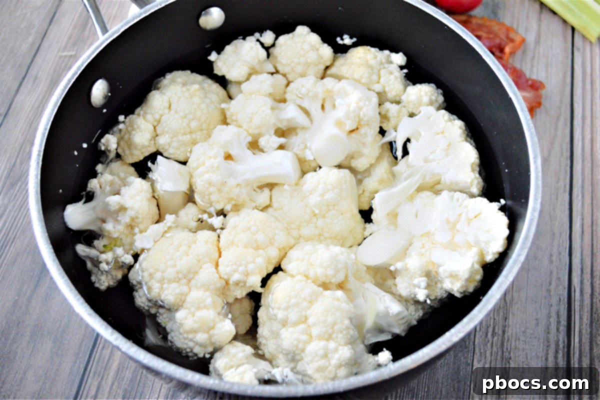 Step 2: Boil and cool cauliflower