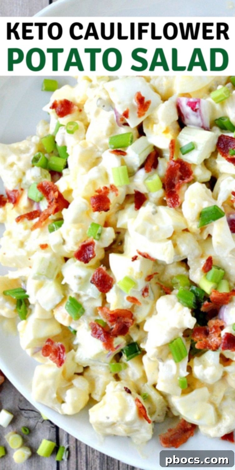 Pin this Keto Cauliflower Potato Salad recipe for later