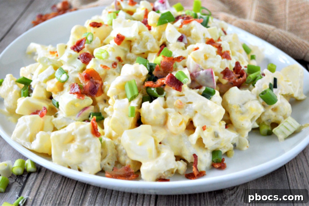Mock Potato Salad with Cauliflower - A keto-friendly classic