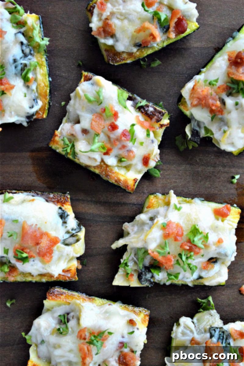 Keto Spinach Artichoke Zucchini Bites - Healthy Low-Carb Snack