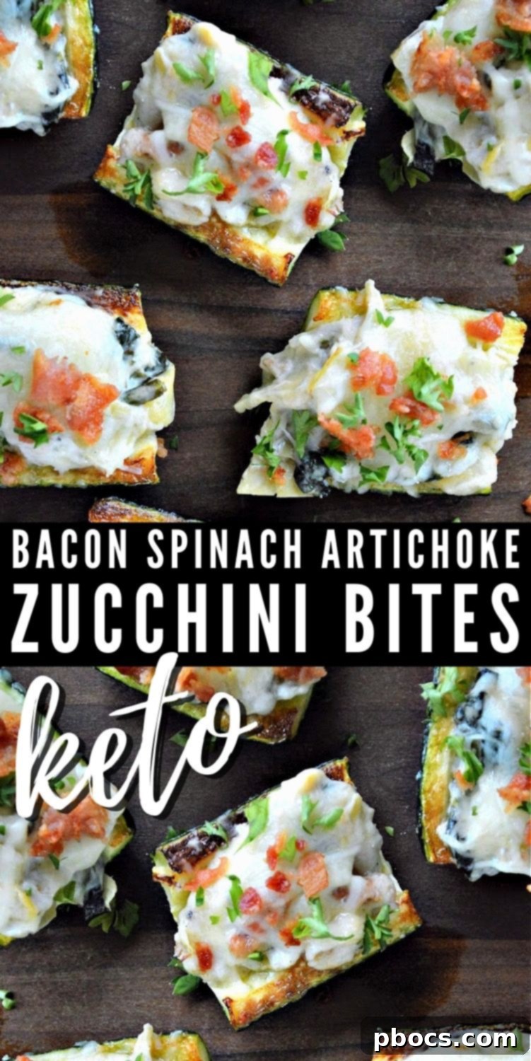 Keto Spinach Artichoke Zucchini Bites Recipe Pin