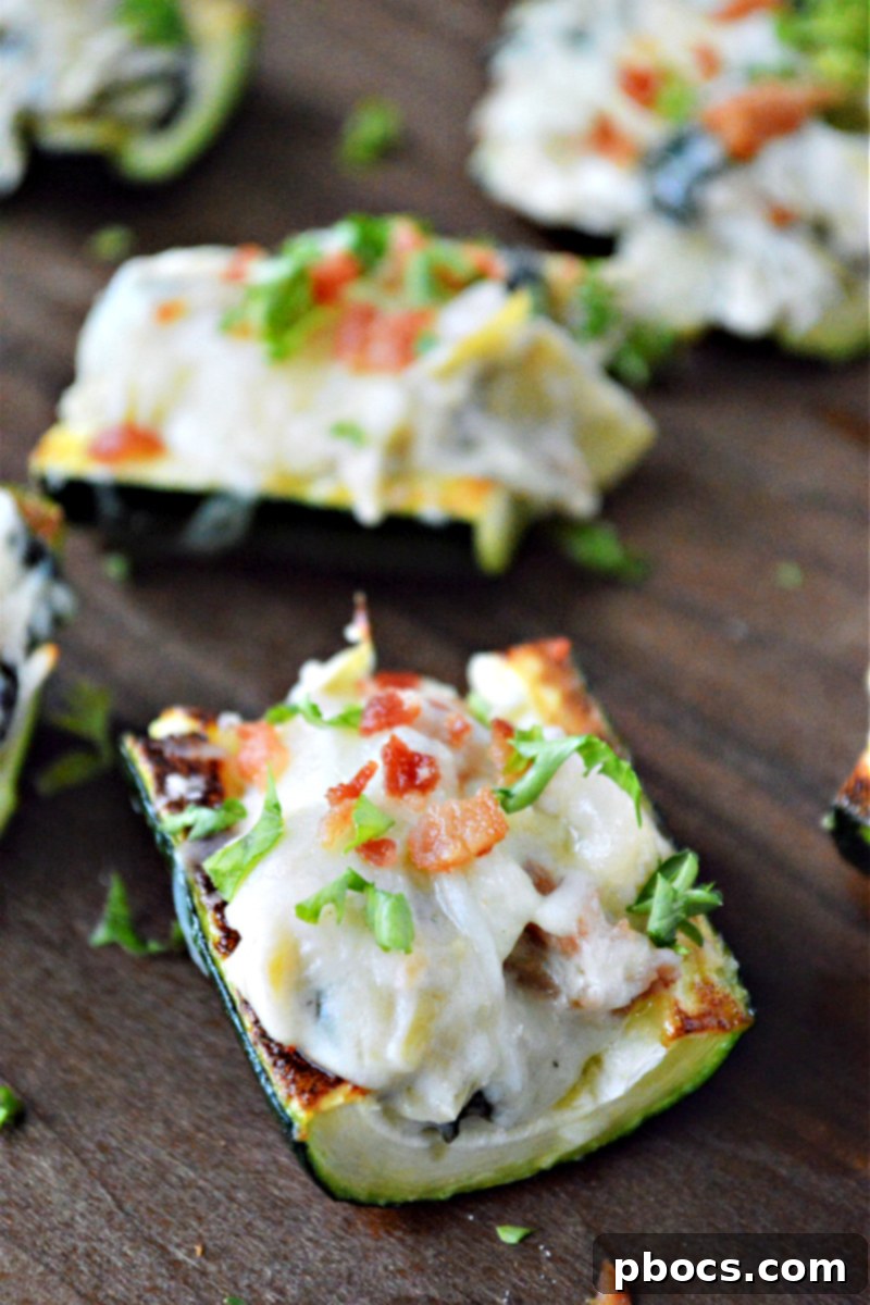 Creamy Spinach Artichoke Dip Filling for Zucchini