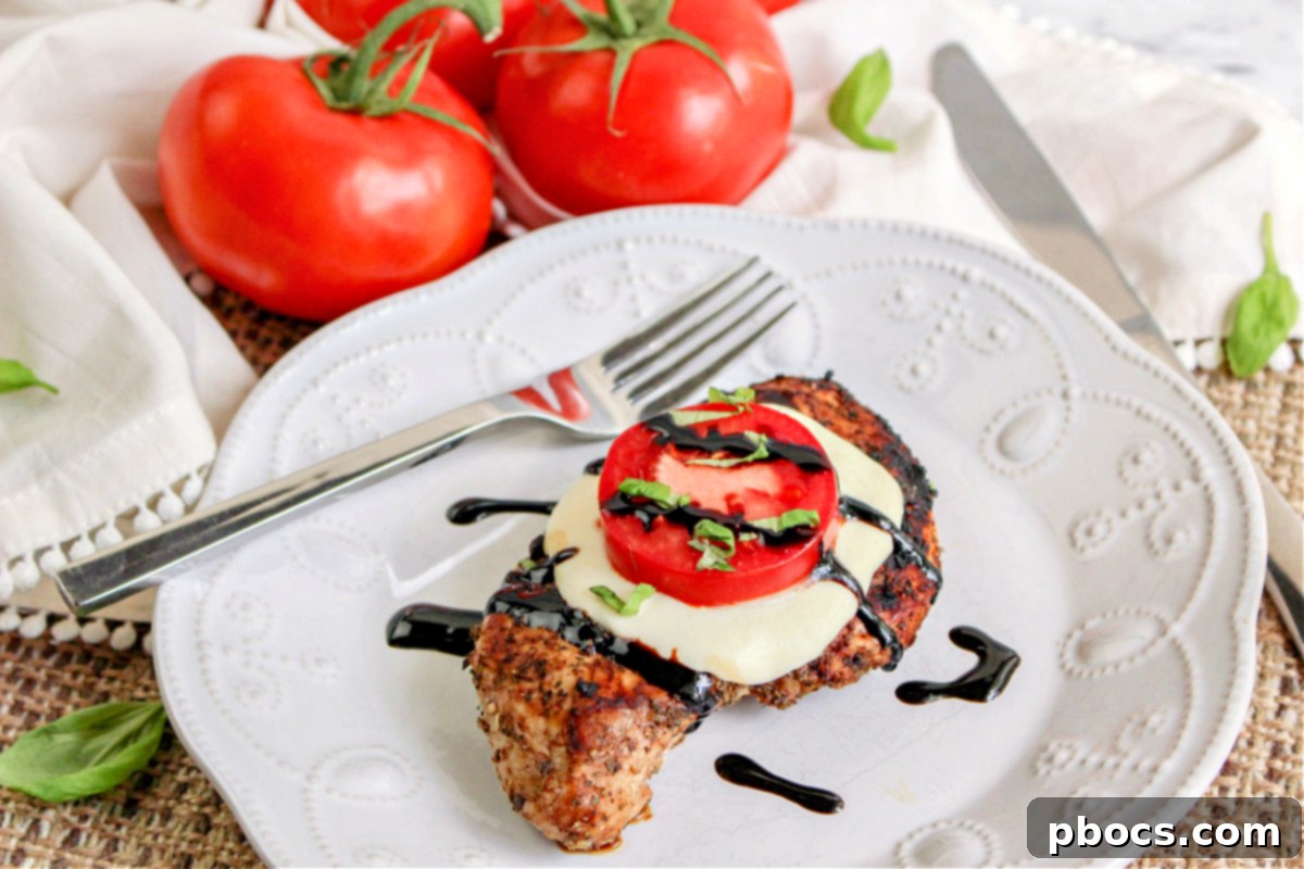 Keto Caprese Chicken Bake 11 Grilled Caprese chicken on a grill pan