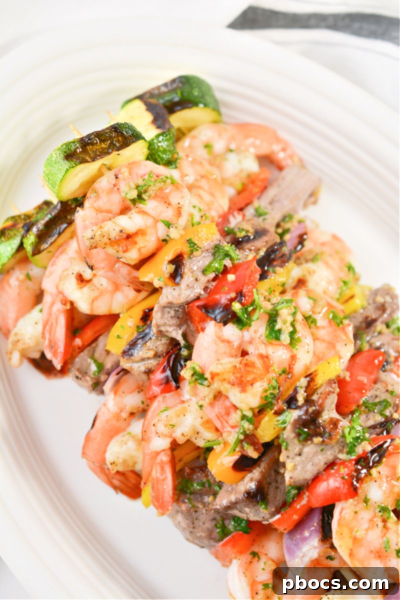 Keto Steak and Shrimp Kabobs